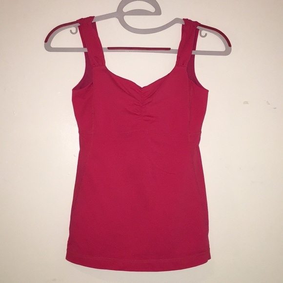 LULULEMON deep pink tank puckered/pleated accents - Picture 4 of 8